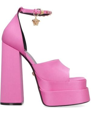 Versace Medusa Aevitas Satin Sandals - Pink