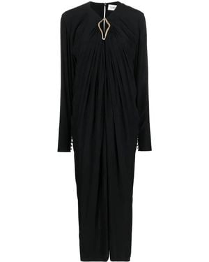 Lanvin Cut-Out Midi Dress - Black