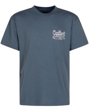Carhartt Logo-Print Cotton T-Shirt - Blue