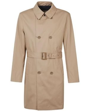 Herno Double-Breasted Belted Coat - Natural