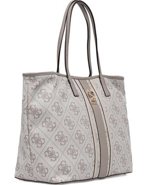 Guess Monogram Top Handle Tote Bag - Gray