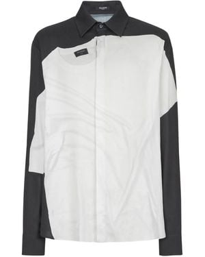 Balmain Hemd Aus Popeline - Schwarz
