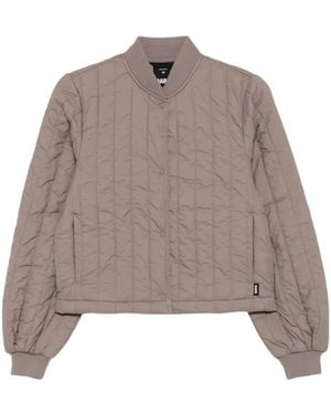 Rains Quilted Bomber Jacket - Brown