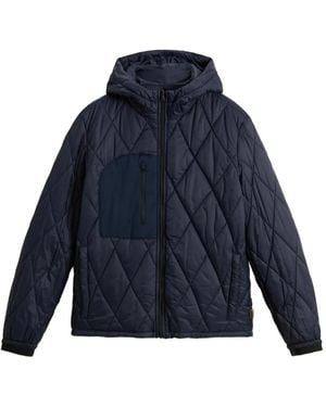 Woolrich Diamond-Pattern Jacket - Blue