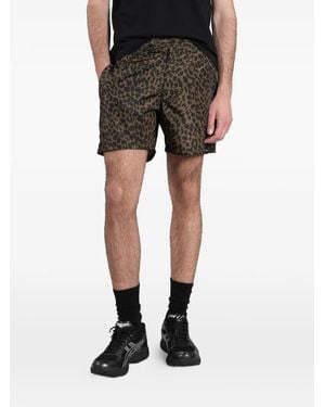 Aspesi Leopard-Print Swim Shorts - Black