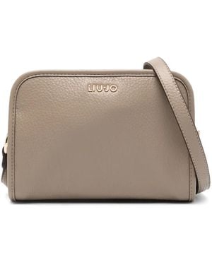 Liu Jo Schultertasche Mit Logo-Schild - Braun