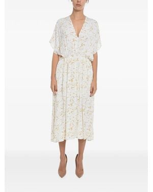 Samsøe & Samsøe Andina Floral-Print Midi Dress - White