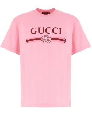 Gucci Logo-Print T-Shirt - Pink