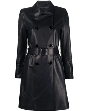Giorgio Armani X 10 Corso Como Leather Trench Coat - Black
