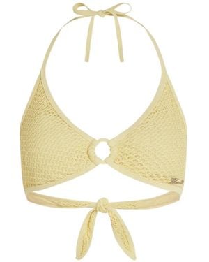 KARL LAGERFELD Crochet Triangle Bikini Top - Metallic