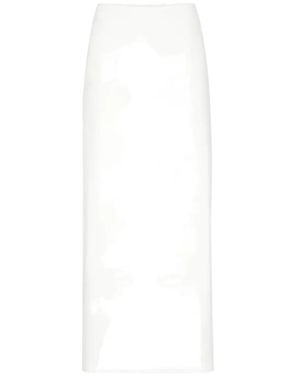 Brunello Cucinelli Straight-Cut Cotton Skirt - White