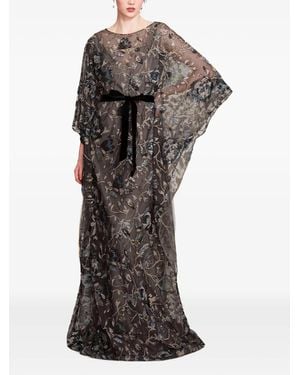 Marchesa Climbing Vines カフタンドレス - ブラック