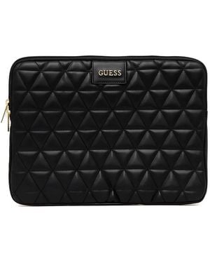 Guess Quilted Laptop Case - Black