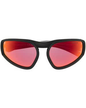 Moncler Pentragra Shield-Frame Sunglasses - Red