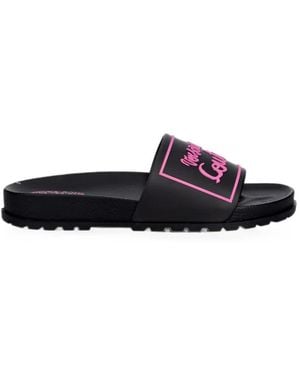 Versace Jeans Couture Logo-Print Slides - White