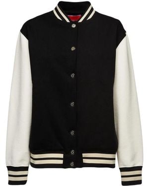 La DoubleJ Embroidered Varsity Bomber - Black