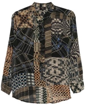 Yavi Patchwork Shirt - Grey