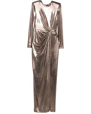 Cristallini Ornelia Twisted Maxi Dress - Brown