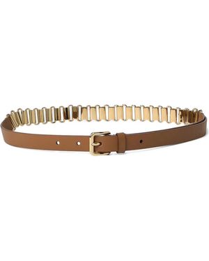 Miu Miu Leather And Metal Belt - White