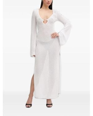 Bardot Ring-Detail Crochet-Knit Maxi Dress - White
