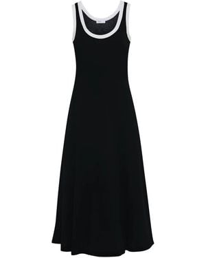 Rosetta Getty Vestido midi con cuello redondo - Negro