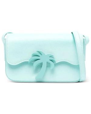 Palm Angels Palm Beach Bridge Leather Shoulder Bag - Blue