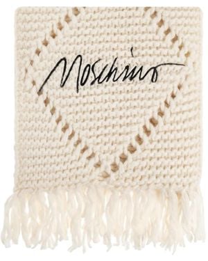 Moschino Cable-Knit Fringed Scarf - Natural