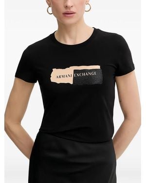 ARMANI EXCHANGE Logo-Print T-Shirt - Black