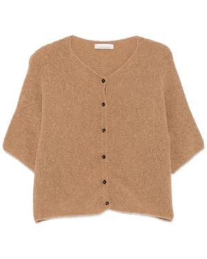 Liviana Conti Short-Sleeve Cardigan - Natural