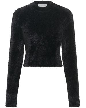 Marine Serre Flauschiger Pullover mit rundem Ausschnitt - Schwarz