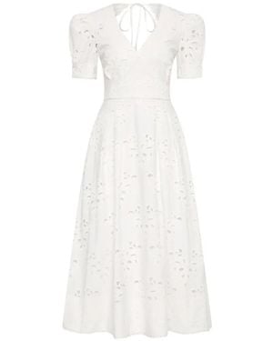 Rebecca Vallance Artesan Short Sleeve Midi Dress - White