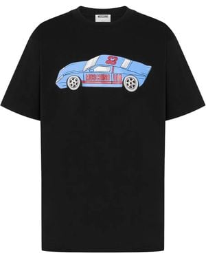 Moschino Printed Organic Cotton Jersey T-Shirt - Black