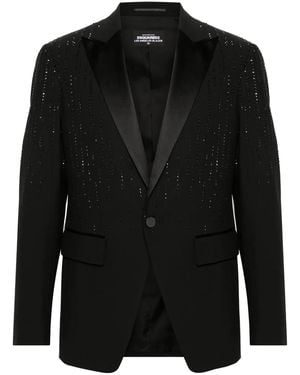 DSquared² Raindrops L.A. Crystal-Embellished Blazer - Black