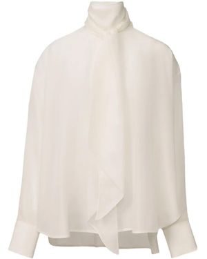 Fabiana Filippi High-Neck Silk Blouse - White