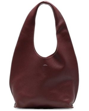 A.P.C. Grainy Leather Shoulder Bag - Purple