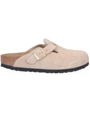 Birkenstock Boston Suede Mules - White