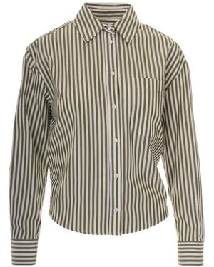 Max Mara Striped Cotton Shirt - Gray