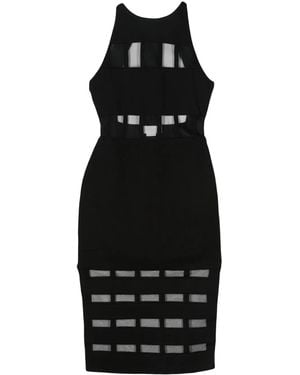 Genny Semi-Sheer Mdi Dress - Black