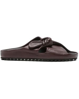 Officine Creative Pelagie Knotted Leather Mules - Brown