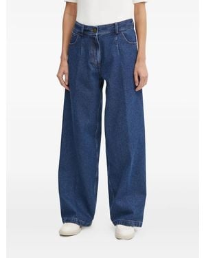 forte_forte Pleat-Detailed Jeans - Blue