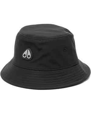 Moose Knuckles Logo Bucket Hat - Black