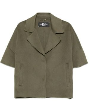 Luisa Cerano Short-Sleeve Wool Jacket - Green