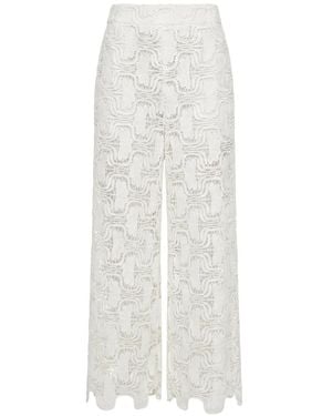 MEIMEIJ Guipure-Lace Palazzo Trousers - White