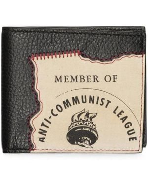 Enfants Riches Deprimes Anti Communist League Bifold Leather Wallet - Black