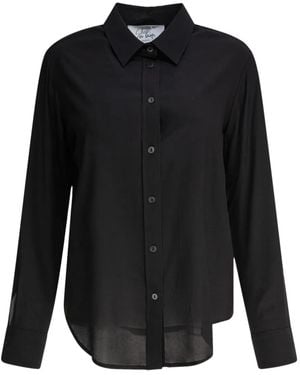SLEEP NO MORE Curved-Hem Button-Down Shirt - Black