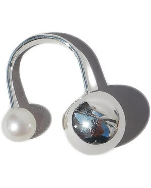 Saskia Diez Pearl Detail Sling Ring - Metallic