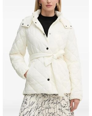 Karl Lagerfeld Quilted Belted Jacket - Natural