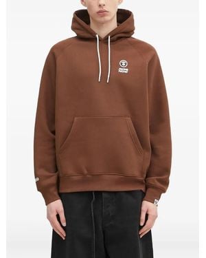 Aape By A Bathing Ape Sudadera con capucha y logo bordado - Marrón