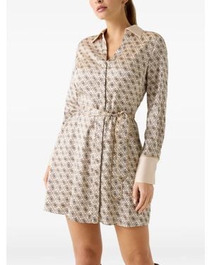 Guess Blerta Long Sleeve Chemisier Dress - Natural