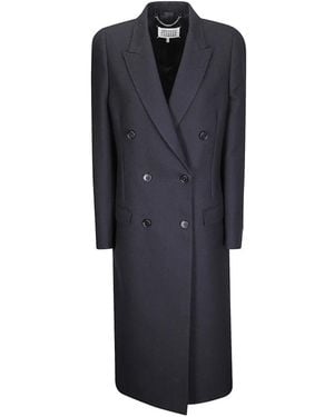 Maison Margiela Double-Breasted Coat - Blue